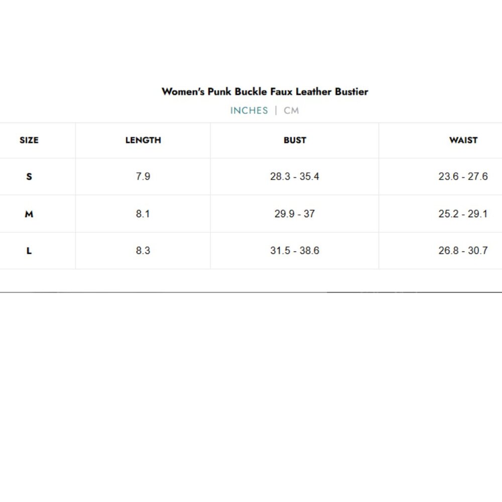 Punk Rock Buckle Up Bustier Top Sz L Stretchy Black Faux Leather Gothic Grommets - Picture 7 of 7